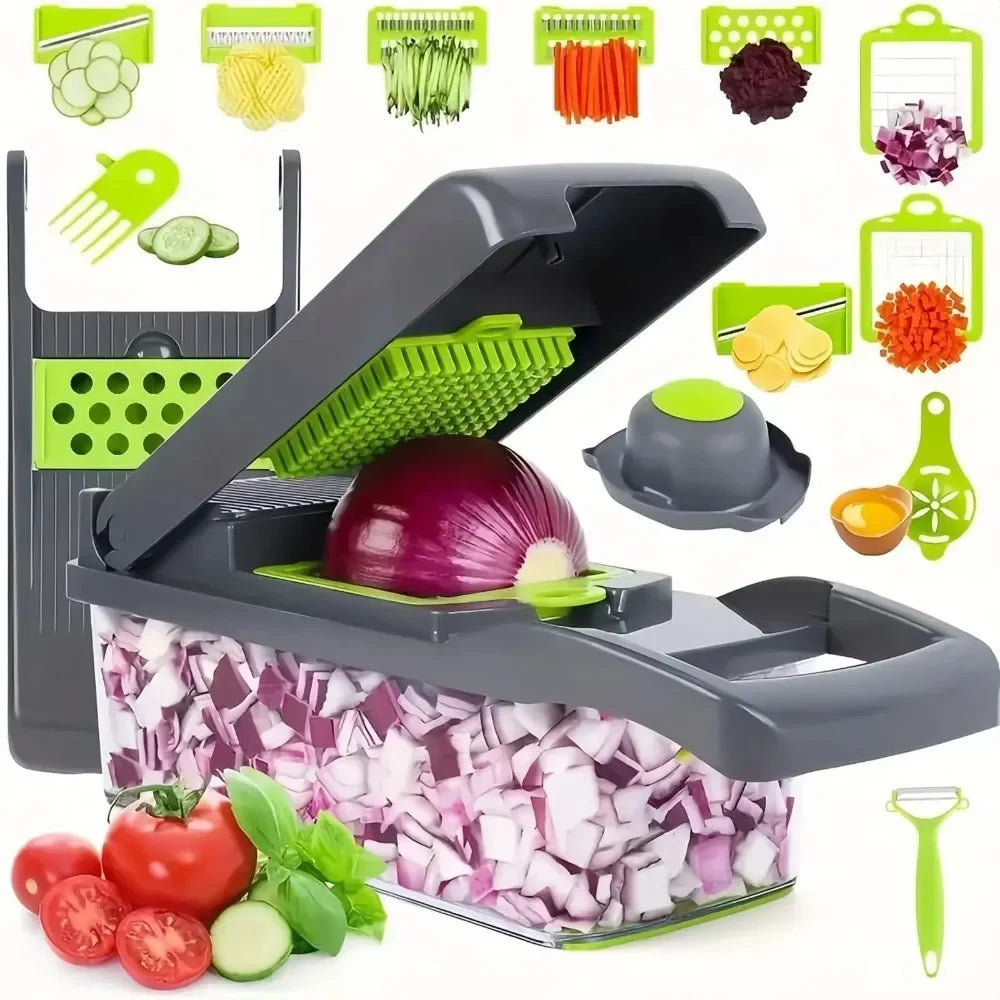16-in-1 Vegetable Chopper — Multifunction Slicer, Dicer & Grater