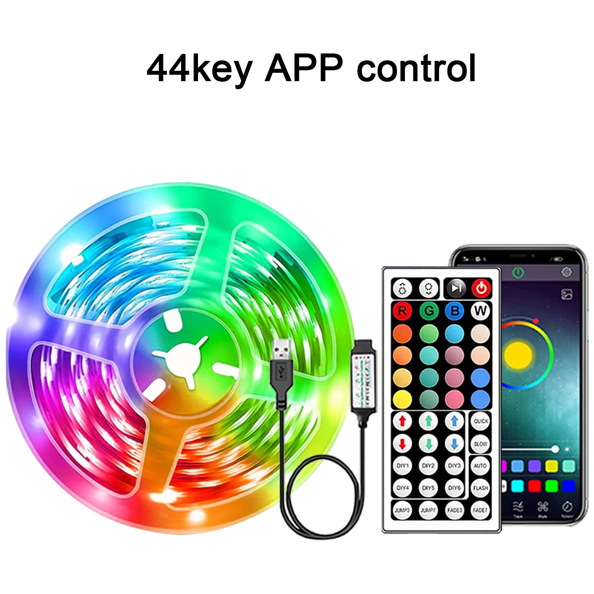 RGB LED Strip Lights — App Control, Music Sync
