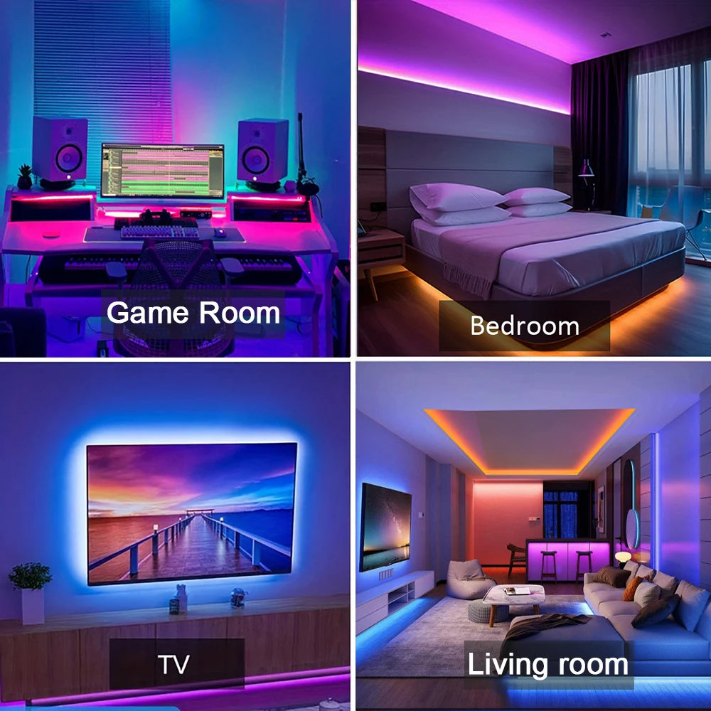RGB LED Strip Lights — App Control, Music Sync