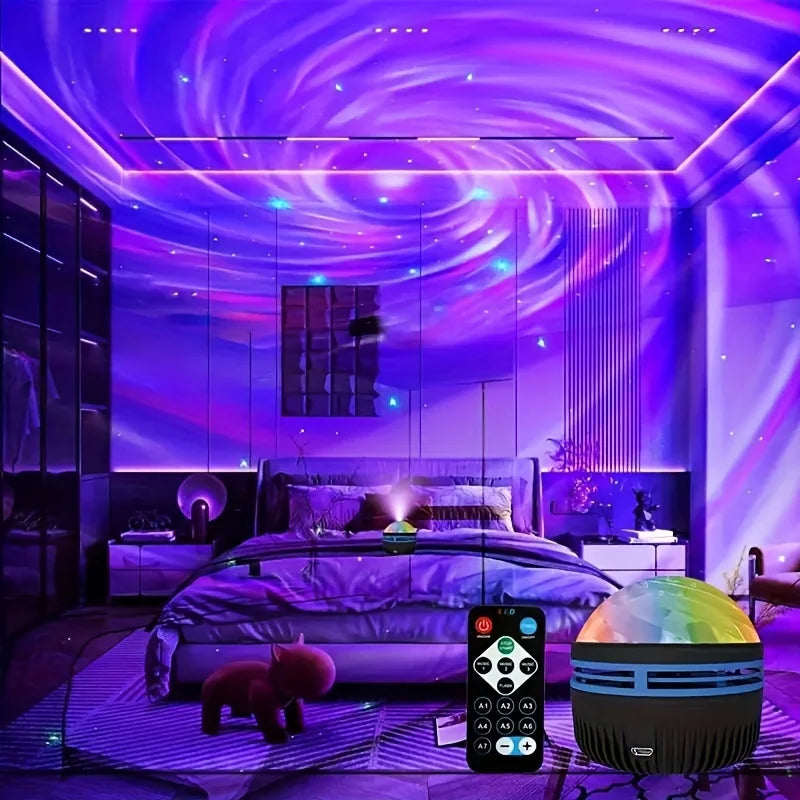Galaxy Ocean Wave Projector — RGB Night Light with Remote