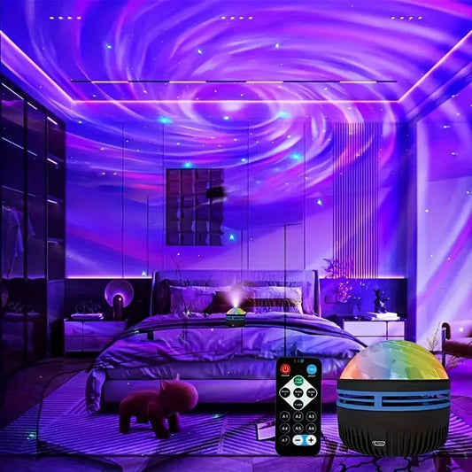 Galaxy Ocean Wave Projector — RGB Night Light with Remote