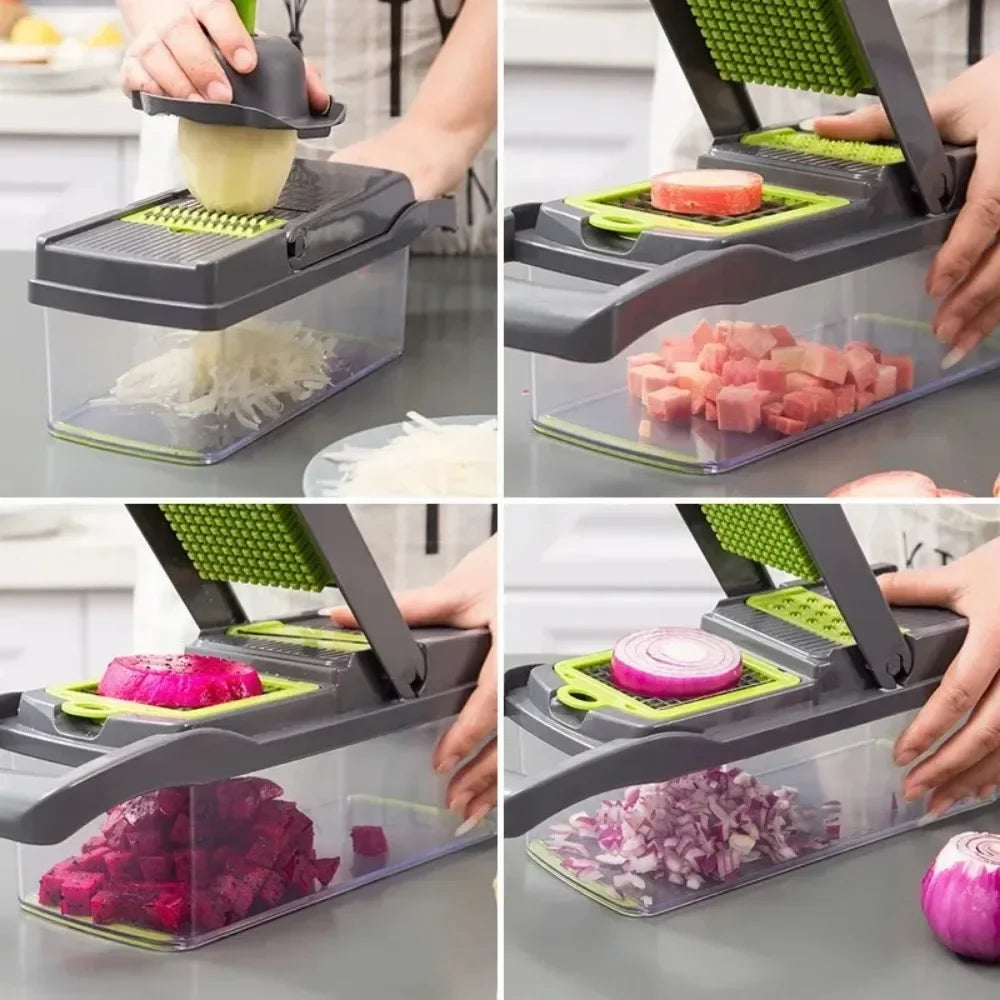 16-in-1 Vegetable Chopper — Multifunction Slicer, Dicer & Grater