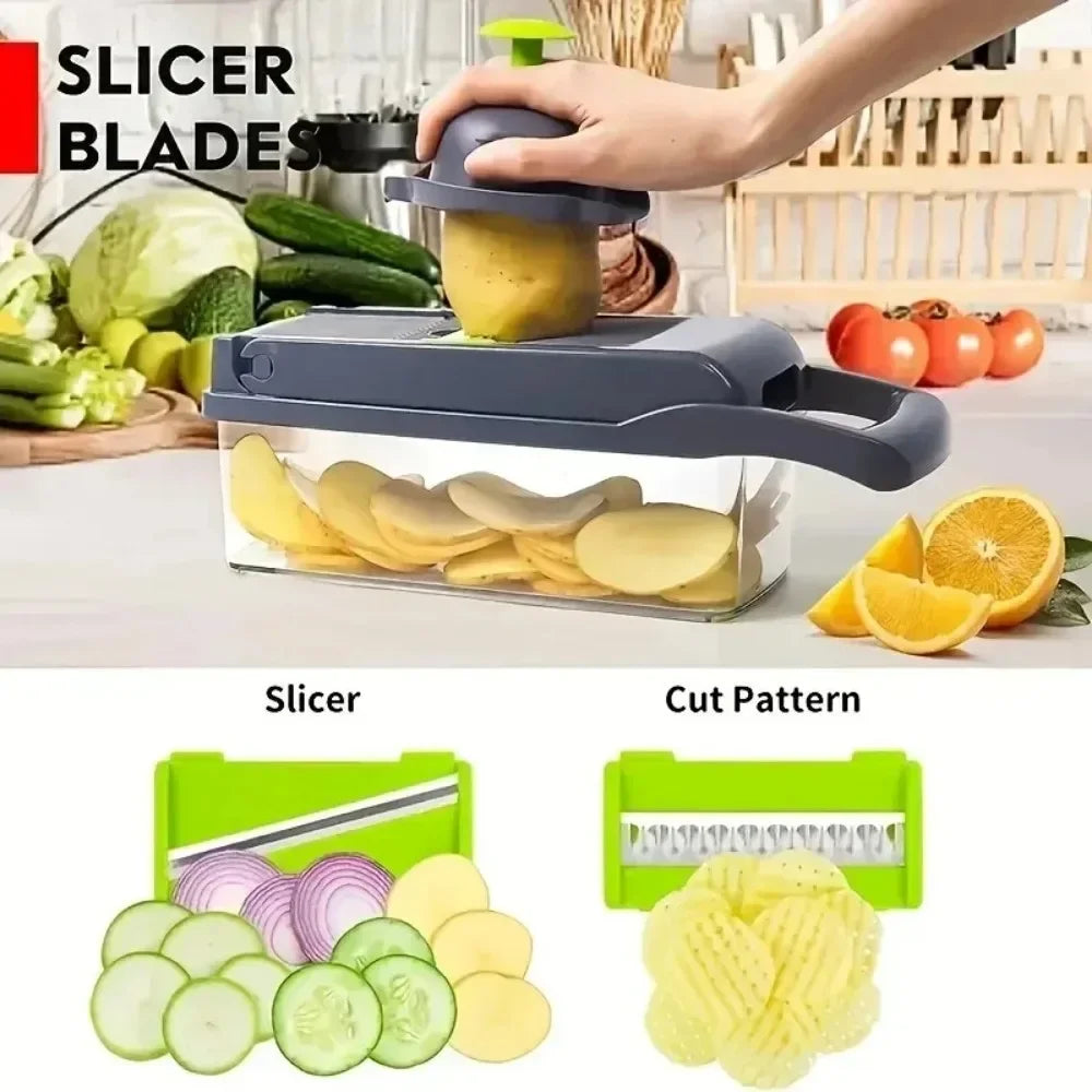 16-in-1 Vegetable Chopper — Multifunction Slicer, Dicer & Grater
