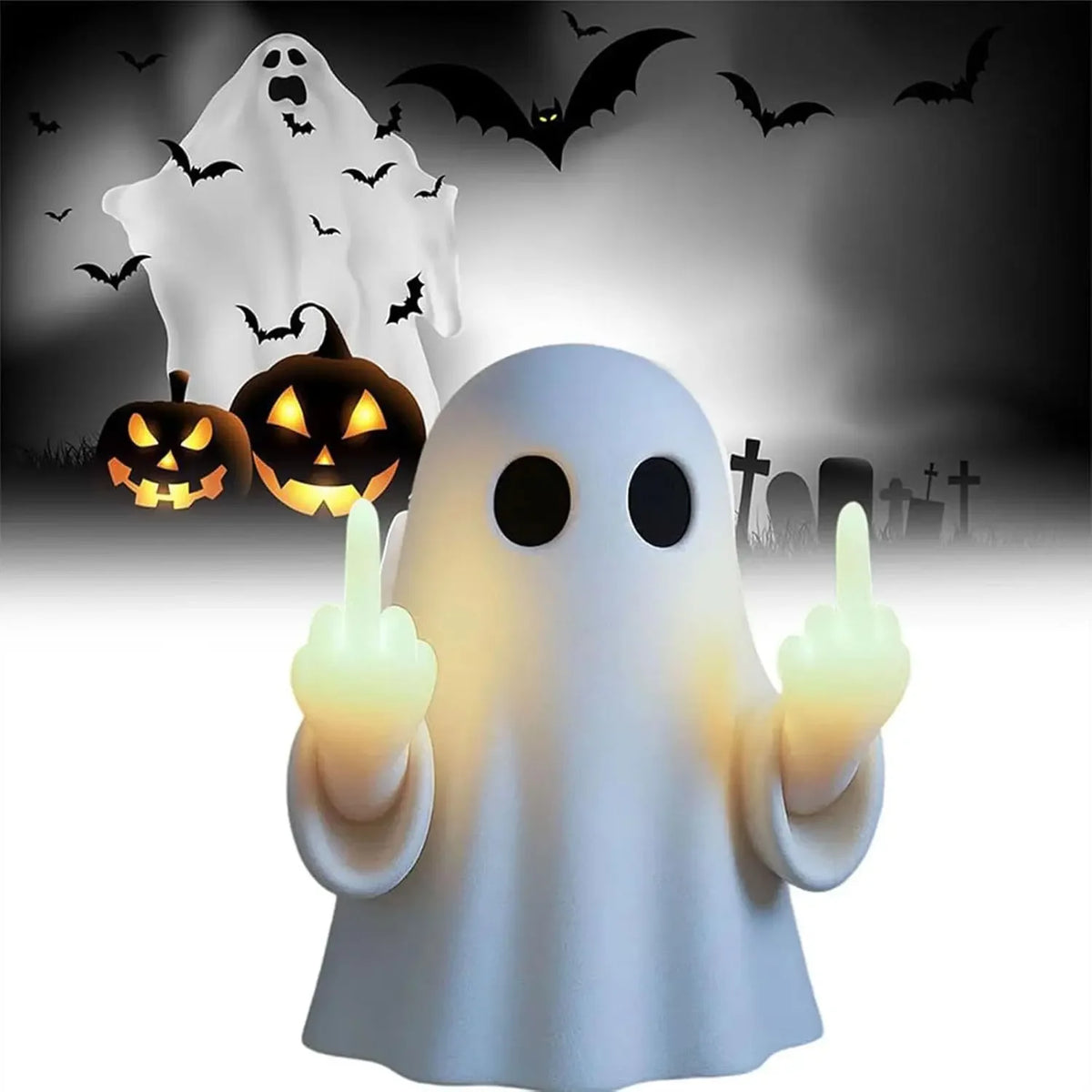 Middle Finger Ghost LED Lamp — Give 'Em the Glow-Up
