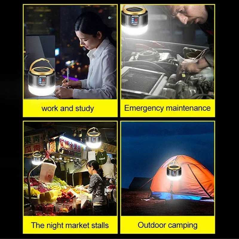 Solar Rechargeable Camping Lantern — 3 Modes, IPX6, Remote, SOS