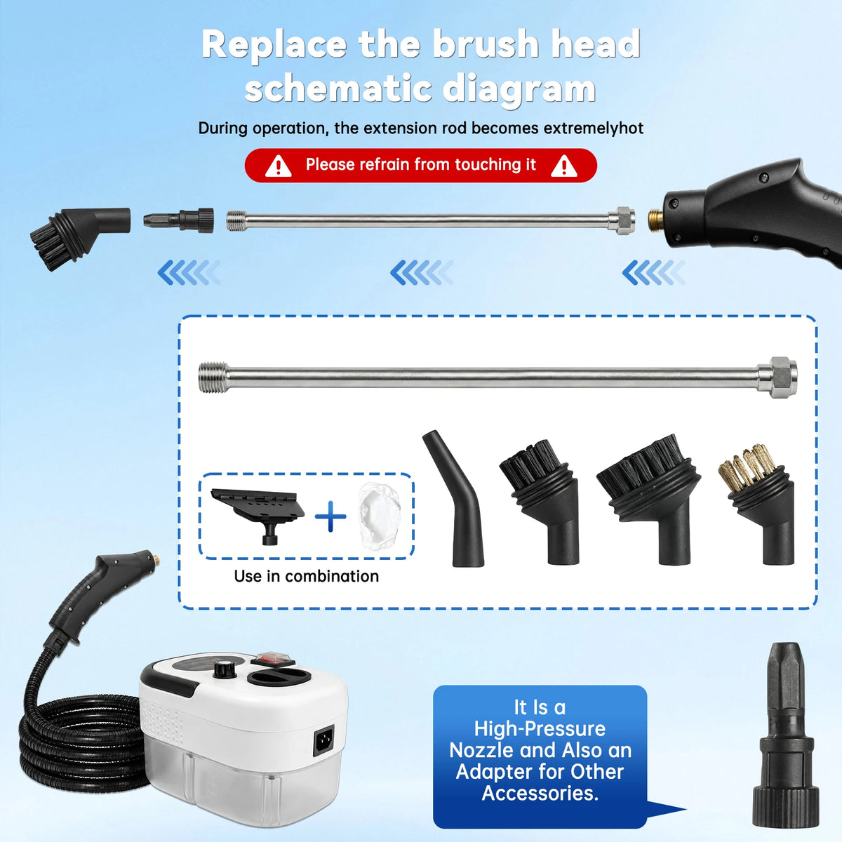 Portable High-Temperature Steam Cleaner