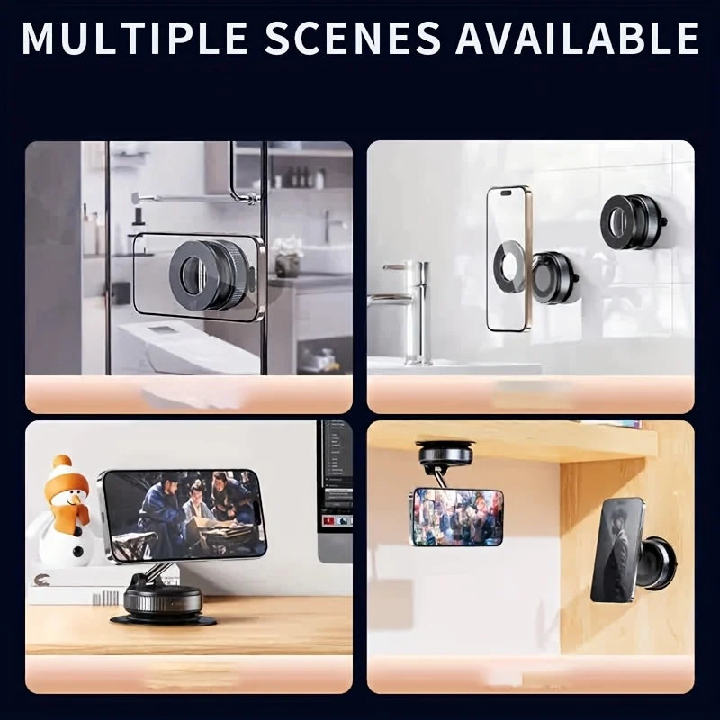 360° Vacuum Magnetic Car Phone Mount — Dashboard & Windshield Holder
