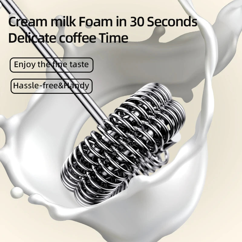 2-in-1 Electric Milk Frother — USB-C Rechargeable, 3-Speed