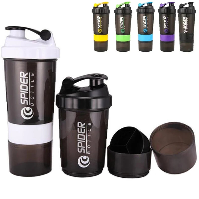 3-Layer Protein Shaker Bottle — Carry Your Drink, Powder & Other Shit