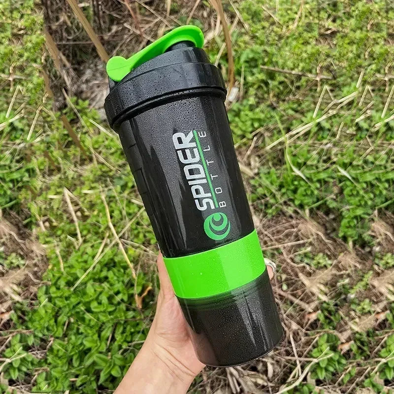 3-Layer Protein Shaker Bottle — Carry Your Drink, Powder & Other Shit