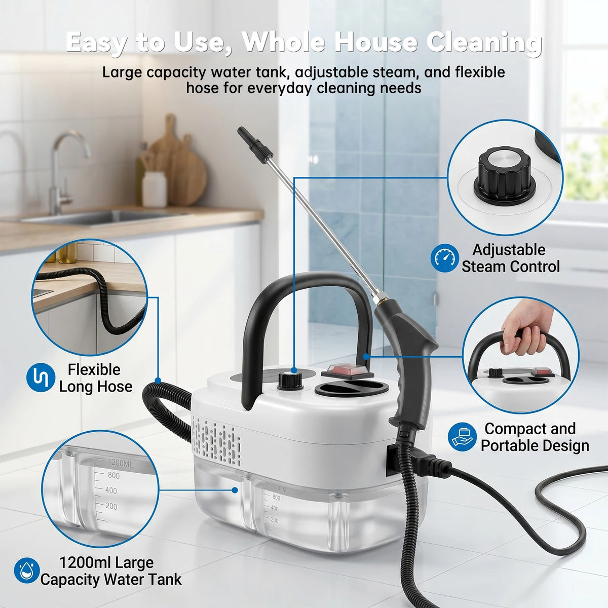 Portable High-Temperature Steam Cleaner