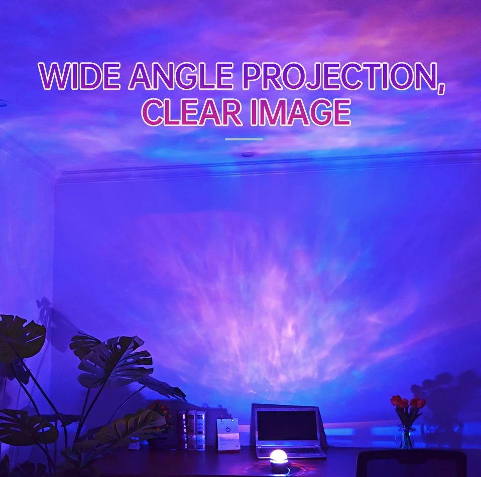 Galaxy Ocean Wave Projector — RGB Night Light with Remote
