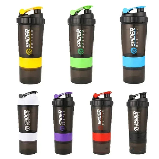 3-Layer Protein Shaker Bottle — Carry Your Drink, Powder & Other Shit
