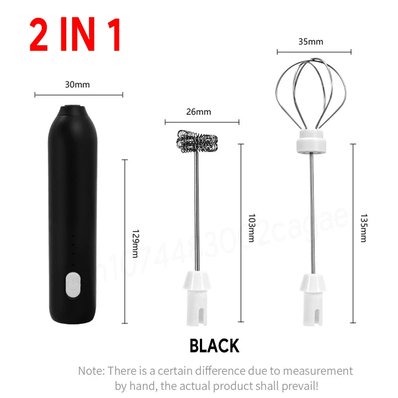 2-in-1 Electric Milk Frother — USB-C Rechargeable, 3-Speed