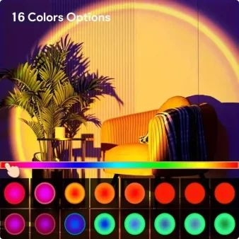 Sunset Lamp Projector — 16-Color Remote Control LED Night Light